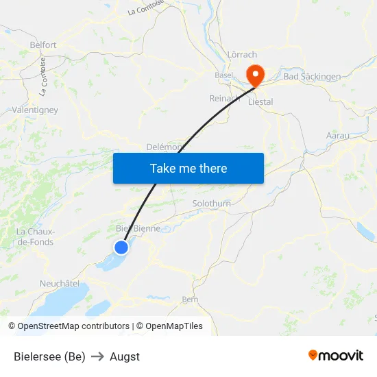 Bielersee (Be) to Augst map