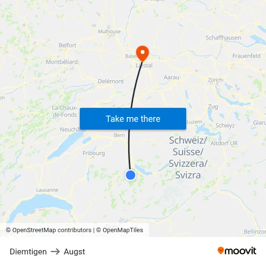 Diemtigen to Augst map
