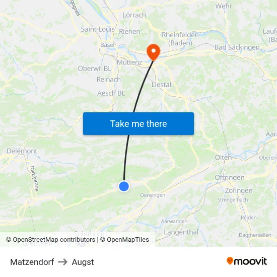 Matzendorf to Augst map