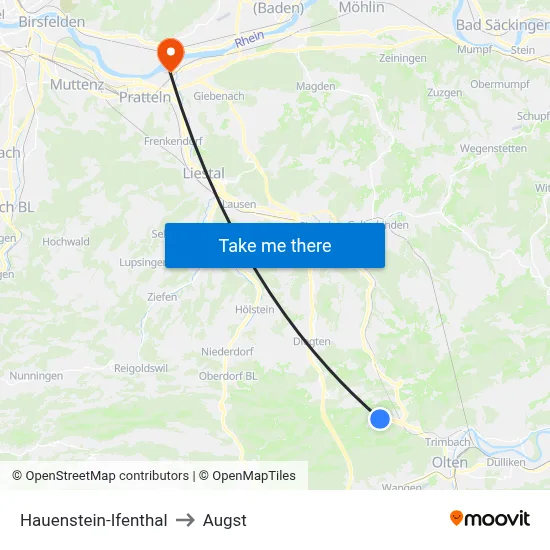 Hauenstein-Ifenthal to Augst map