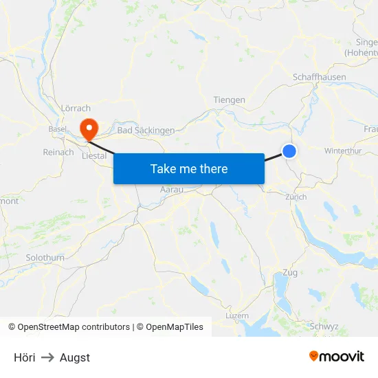 Höri to Augst map