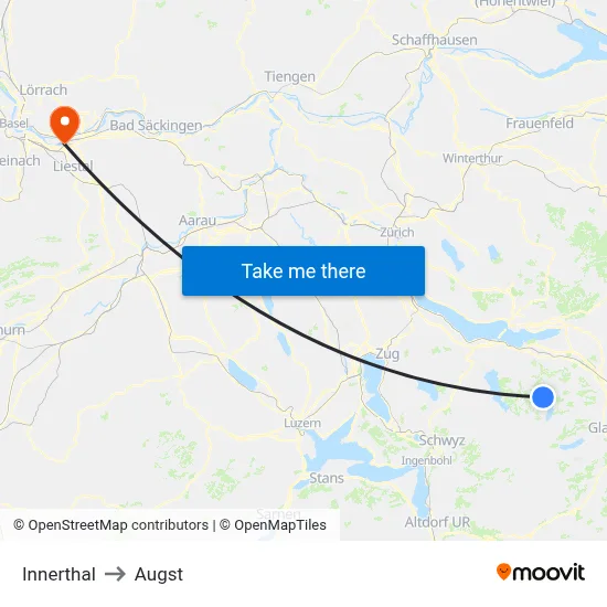 Innerthal to Augst map