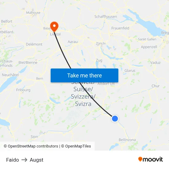 Faido to Augst map