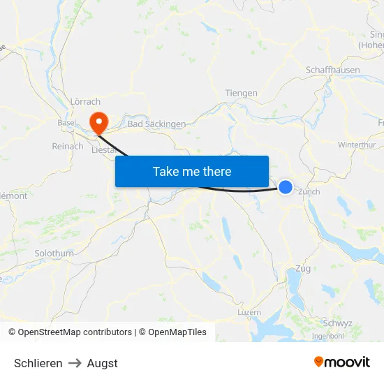Schlieren to Augst map
