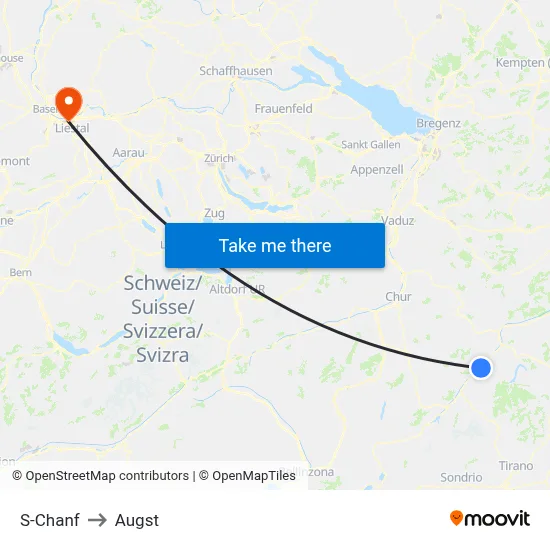 S-Chanf to Augst map