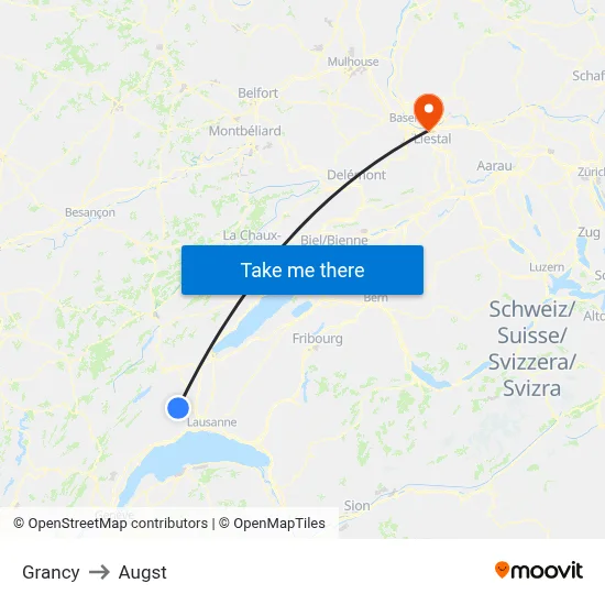 Grancy to Augst map