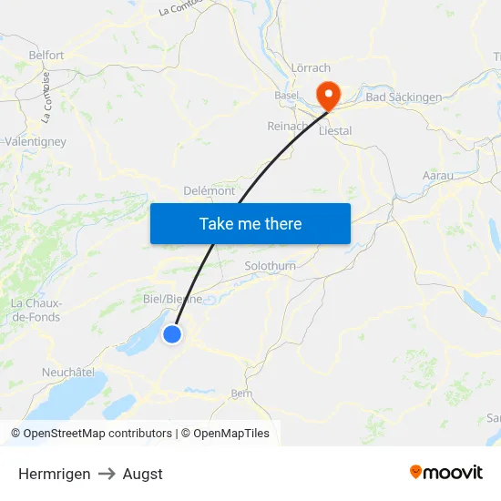 Hermrigen to Augst map