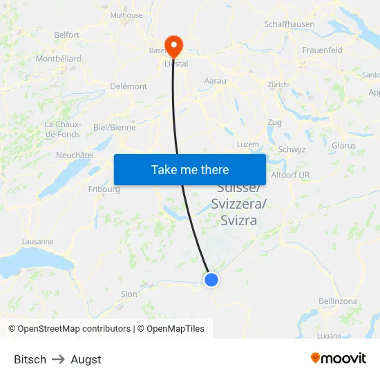 Bitsch to Augst map