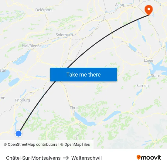 Châtel-Sur-Montsalvens to Waltenschwil map