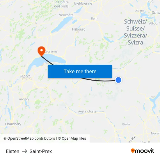 Eisten to Saint-Prex map