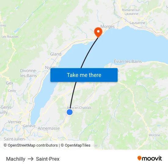 Machilly to Saint-Prex map
