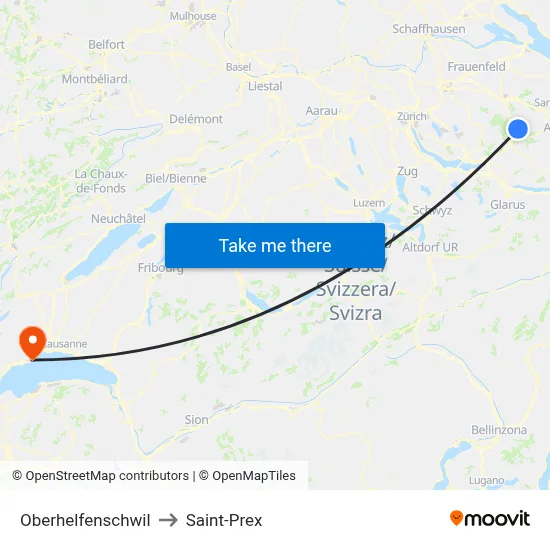 Oberhelfenschwil to Saint-Prex map