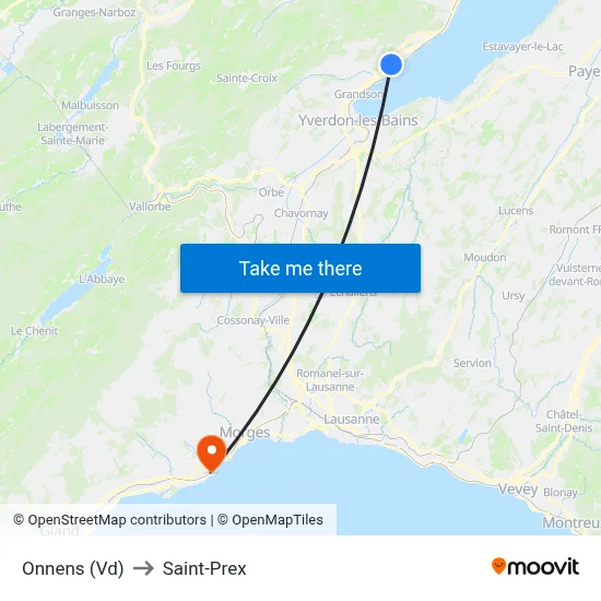 Onnens (Vd) to Saint-Prex map