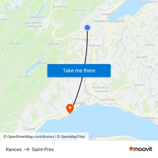 Rances to Saint-Prex map