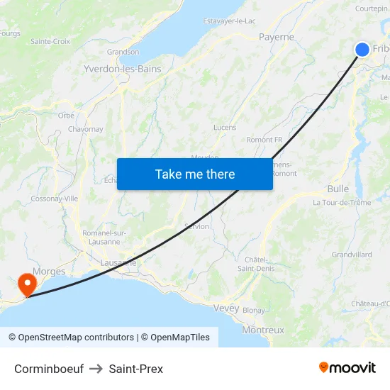 Corminboeuf to Saint-Prex map
