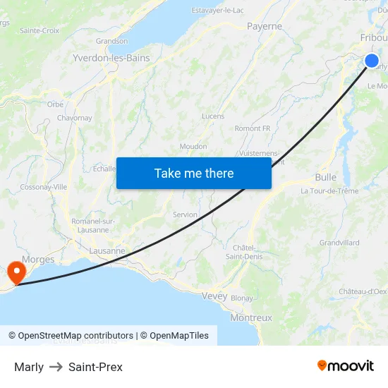 Marly to Saint-Prex map