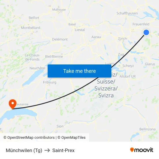 Münchwilen (Tg) to Saint-Prex map