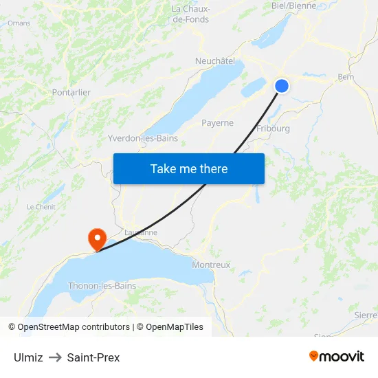 Ulmiz to Saint-Prex map