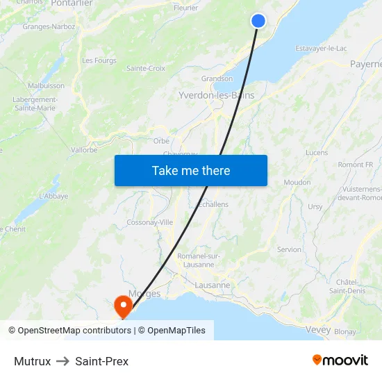 Mutrux to Saint-Prex map