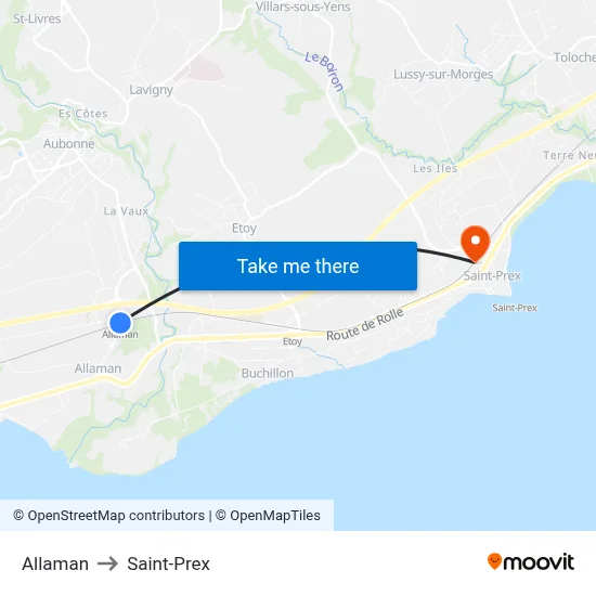 Allaman to Saint-Prex map