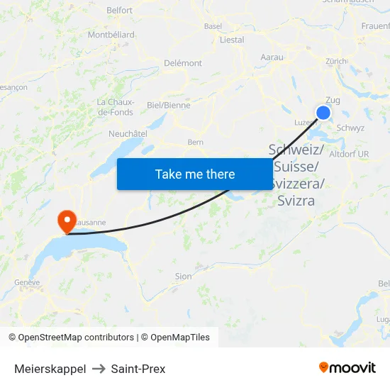 Meierskappel to Saint-Prex map