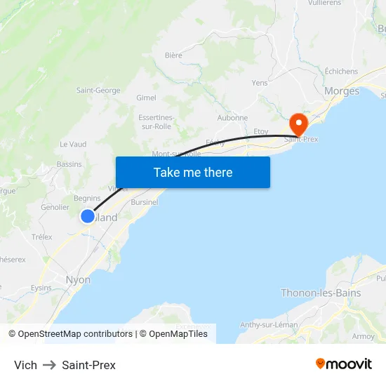Vich to Saint-Prex map