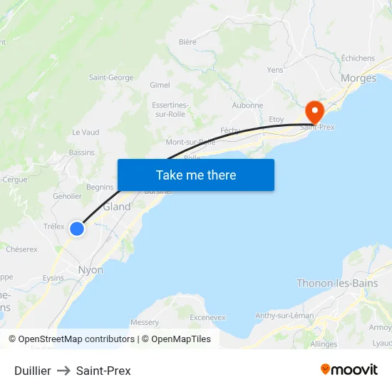 Duillier to Saint-Prex map