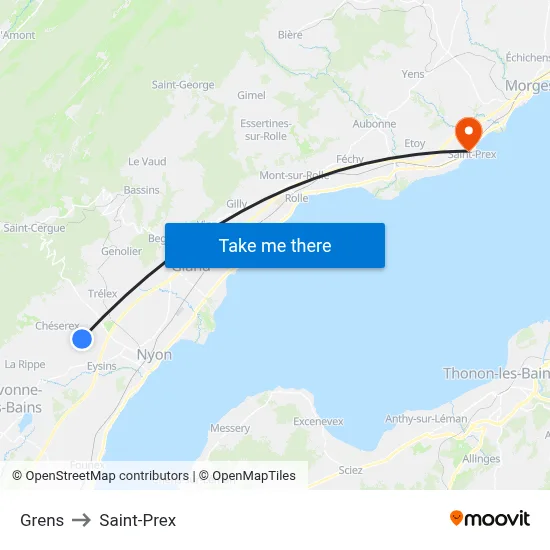 Grens to Saint-Prex map