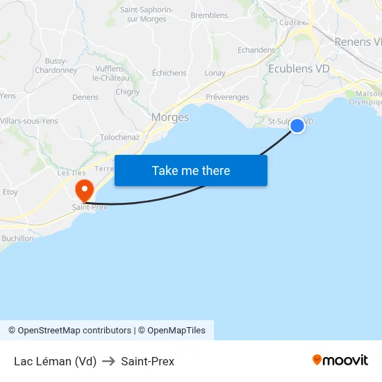 Lac Léman (Vd) to Saint-Prex map