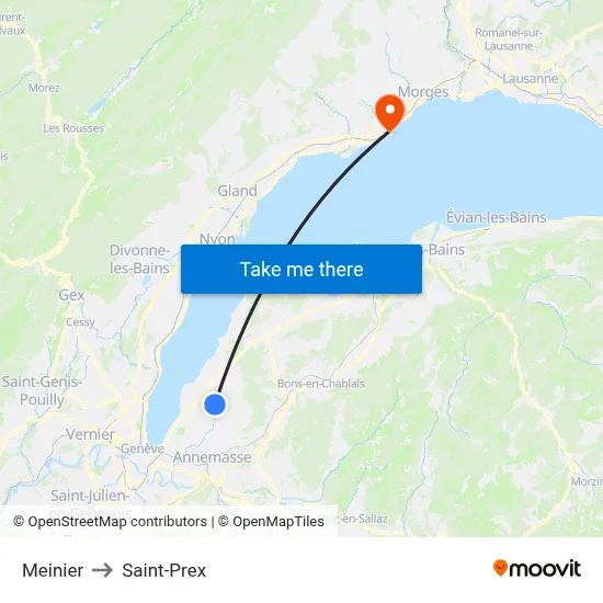 Meinier to Saint-Prex map