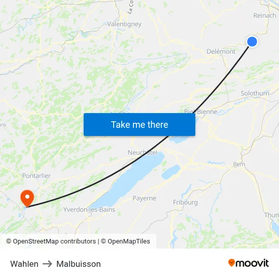 Wahlen to Malbuisson map