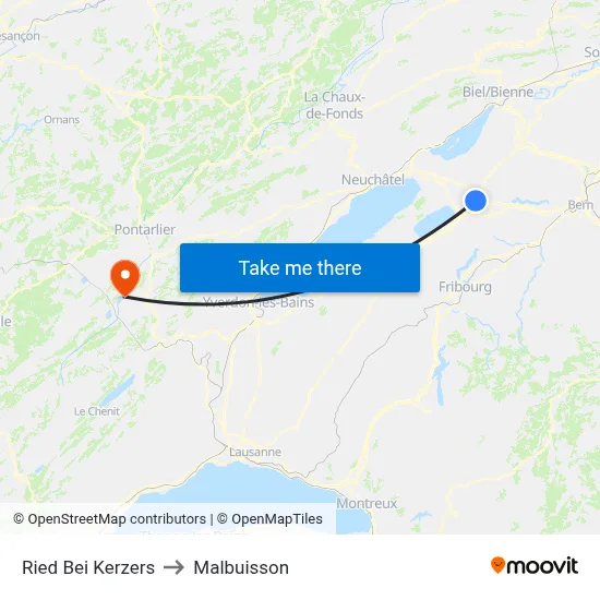 Ried Bei Kerzers to Malbuisson map