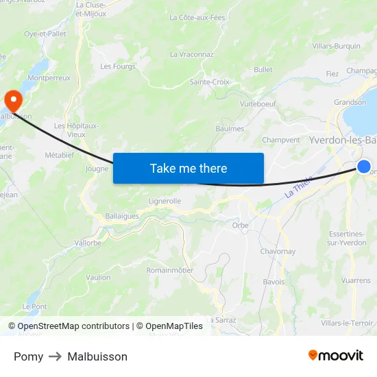 Pomy to Malbuisson map