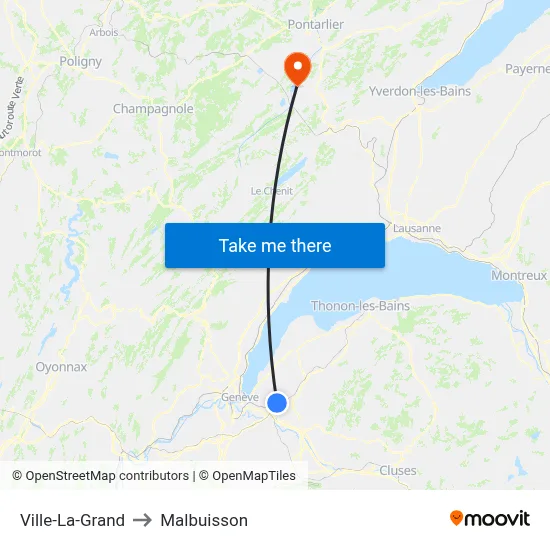 Ville-La-Grand to Malbuisson map
