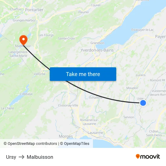 Ursy to Malbuisson map