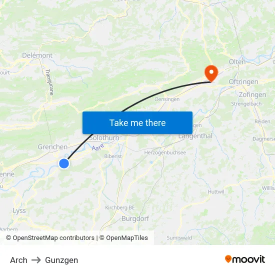 Arch to Gunzgen map