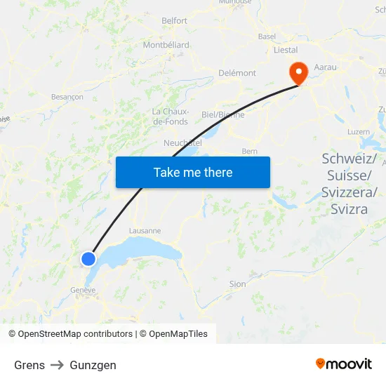 Grens to Gunzgen map