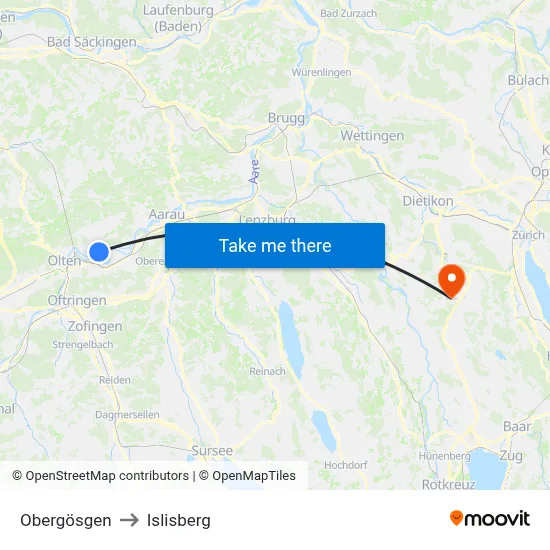 Obergösgen to Islisberg map