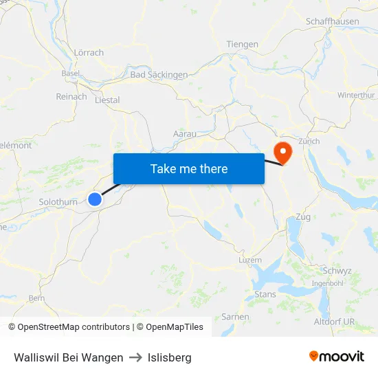 Walliswil Bei Wangen to Islisberg map