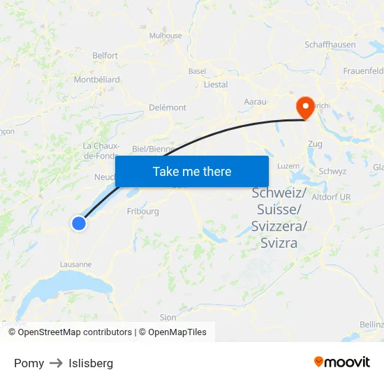 Pomy to Islisberg map