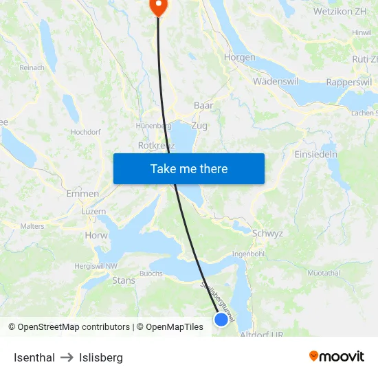 Isenthal to Islisberg map