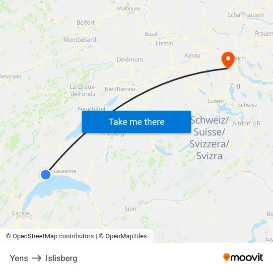 Yens to Islisberg map