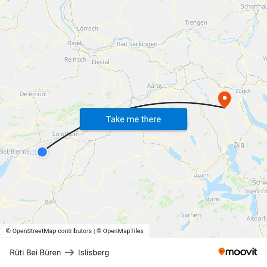 Rüti Bei Büren to Islisberg map