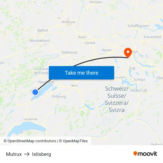 Mutrux to Islisberg map