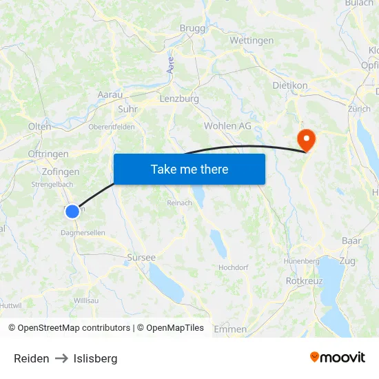 Reiden to Islisberg map
