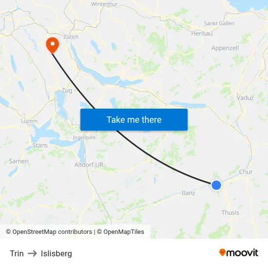 Trin to Islisberg map