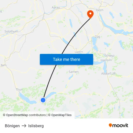 Bönigen to Islisberg map