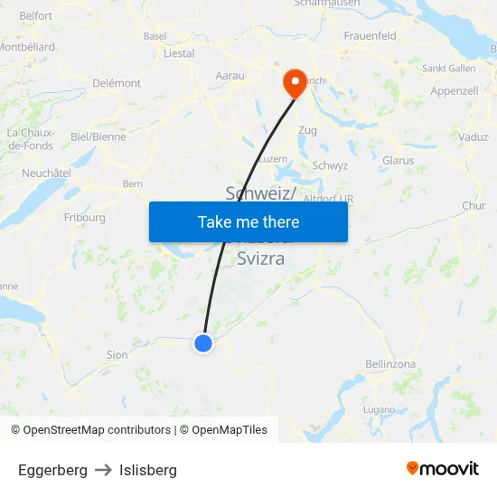Eggerberg to Islisberg map