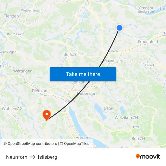 Neunforn to Islisberg map