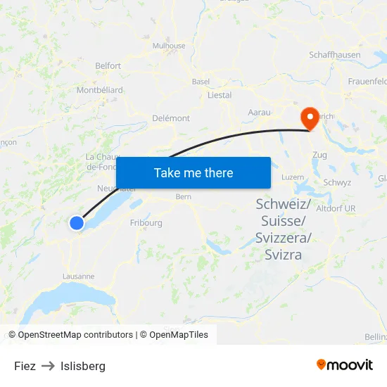 Fiez to Islisberg map